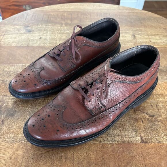 Vintage punched wingtip oxfords mod hipster retro rockabilly 9D - Picture 4 of 9